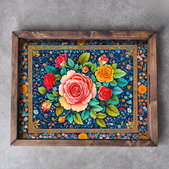 Aberto Design REF047 Bandeja de Madera Maciza 48 x 38 x 4 cm